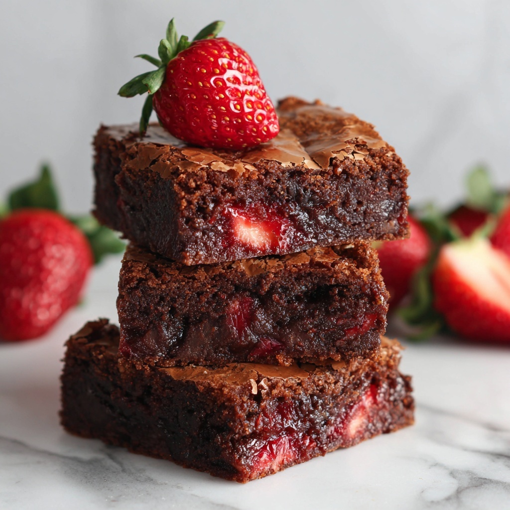 Strawberry Fudge Brownies Recipe - Recipe Image
