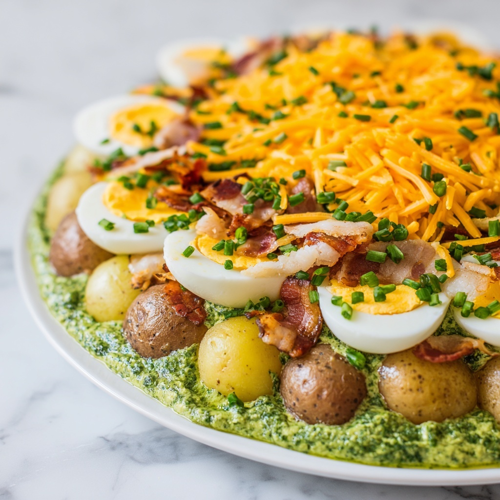 Loaded Potato Salad with Bacon, Cheddar, and Hard-Boiled Eggs Recipe - Recipe Image