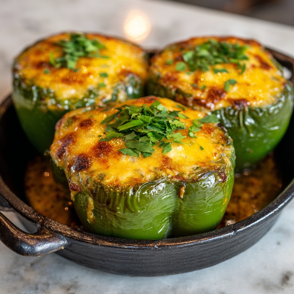 Baked Chili Rellenos with Monterey Jack and Cheddar Cheese Recipe - Recipe Image