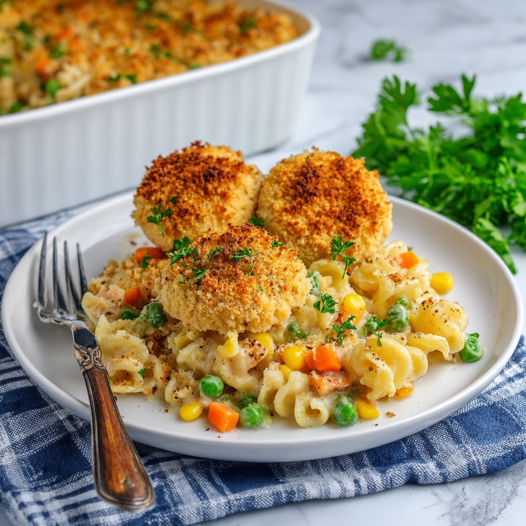 Chicken Pot Pie Noodle Casserole Recipe - Recipe Image