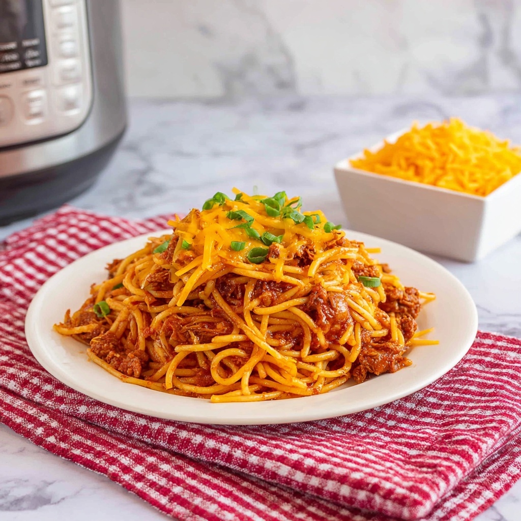 Instant Pot BBQ Spaghetti Recipe - Recipe Image