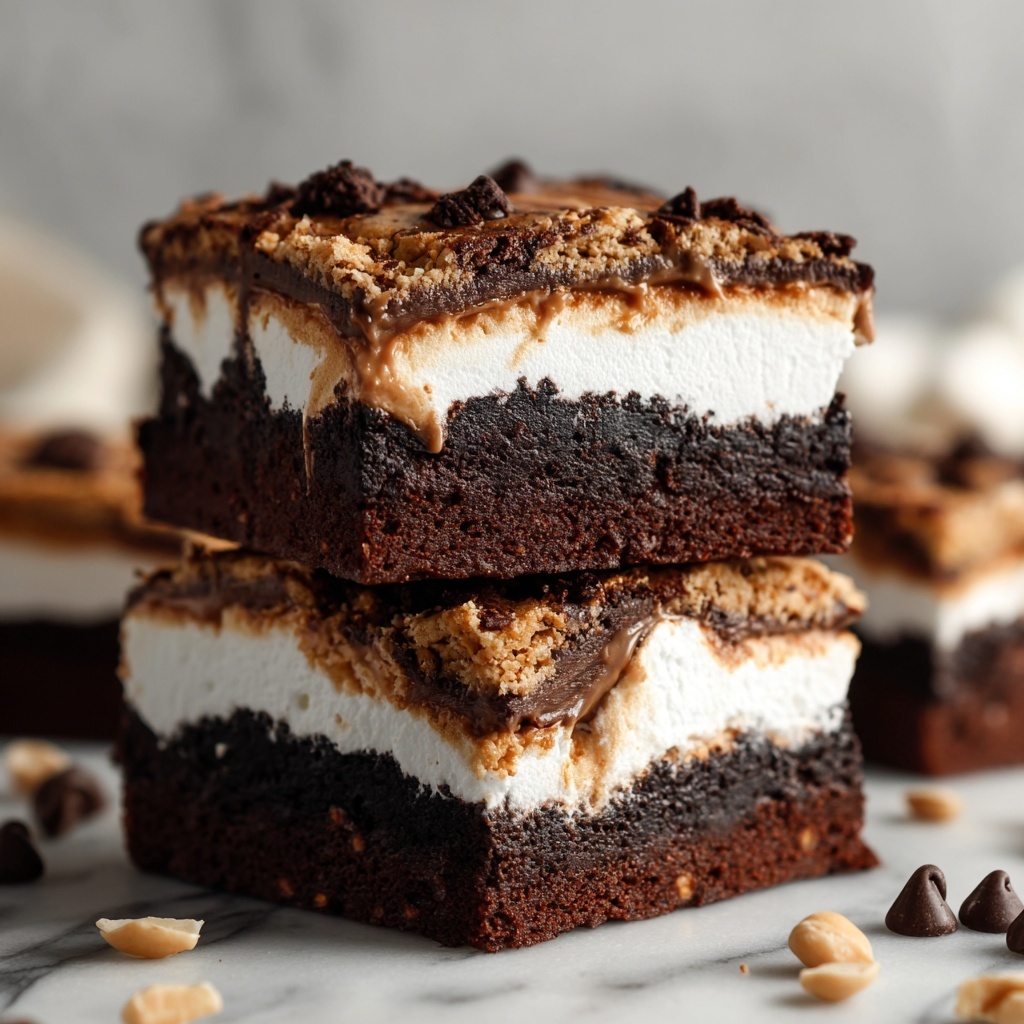 Peanut Butter Krispie Brownies Recipe - Recipe Image