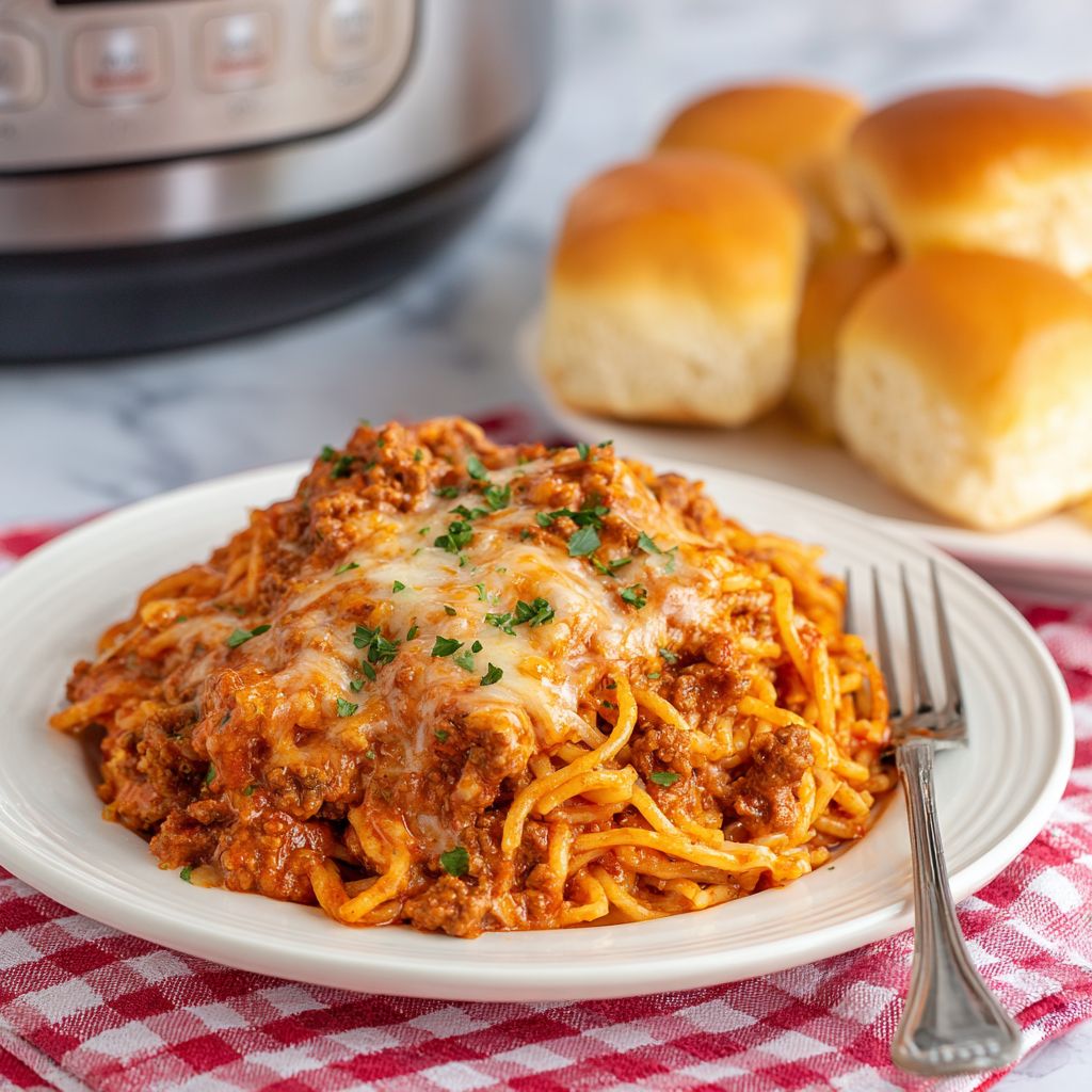 Slow Cooker Spaghetti Casserole Recipe - Recipe Image