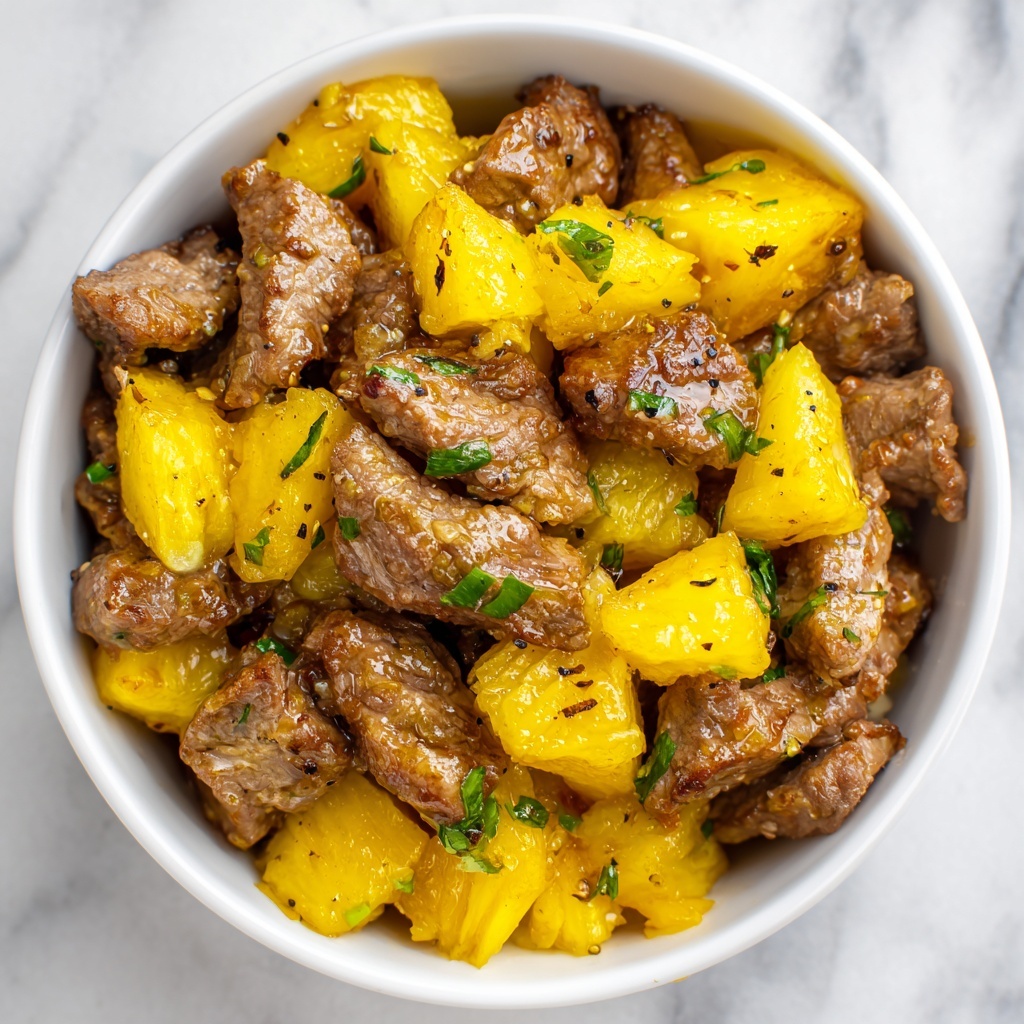 Garlic Butter Steak Bites with Pineapple Recipe - Recipe Image