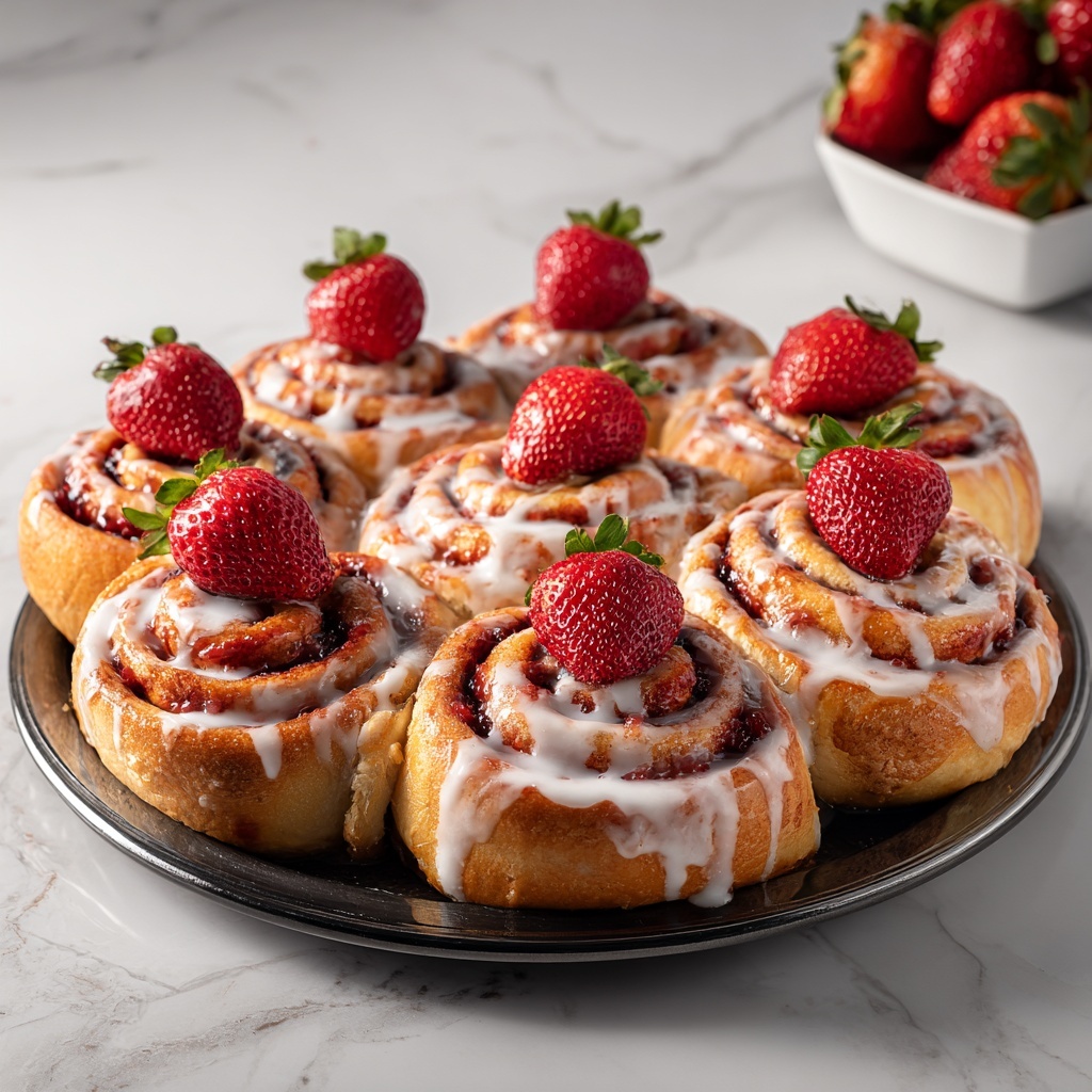 Strawberry Cheesecake Cinnabon Rolls Recipe - Recipe Image