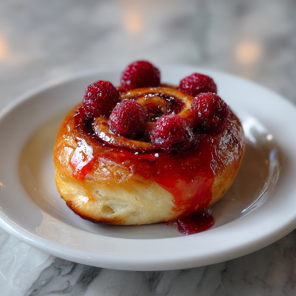 Raspberry Cinnamon Rolls with Lemon Glaze Recipe - Recipe Image