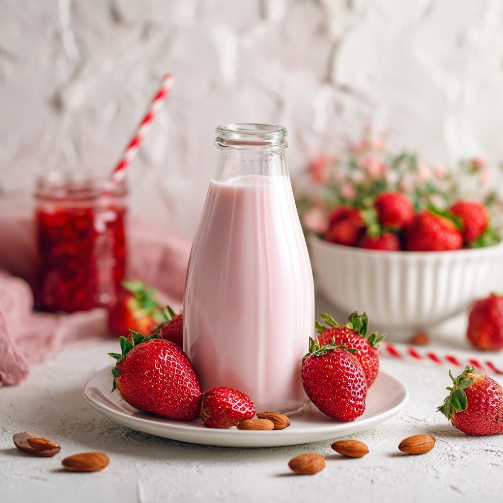 Strawberry Almond Milk Recipe - Recipe Image