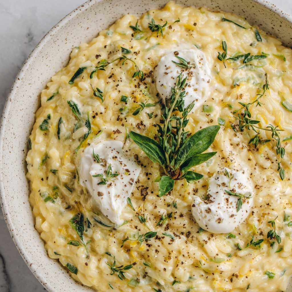 Basil, Leek & Goat Cheese Risotto Recipe - Recipe Image