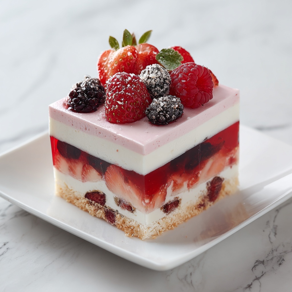 Berry Layered Mousse Cake Recipe - Recipe Image