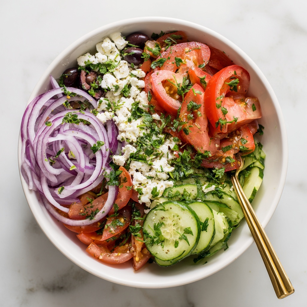 Mediterranean Salad with Feta, Olives, and Fresh Herbs Recipe - Recipe Image