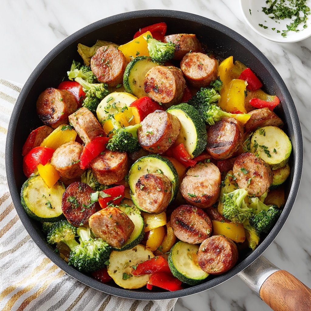 One Pan Sausage and Veggies Skillet Recipe - Recipe Image