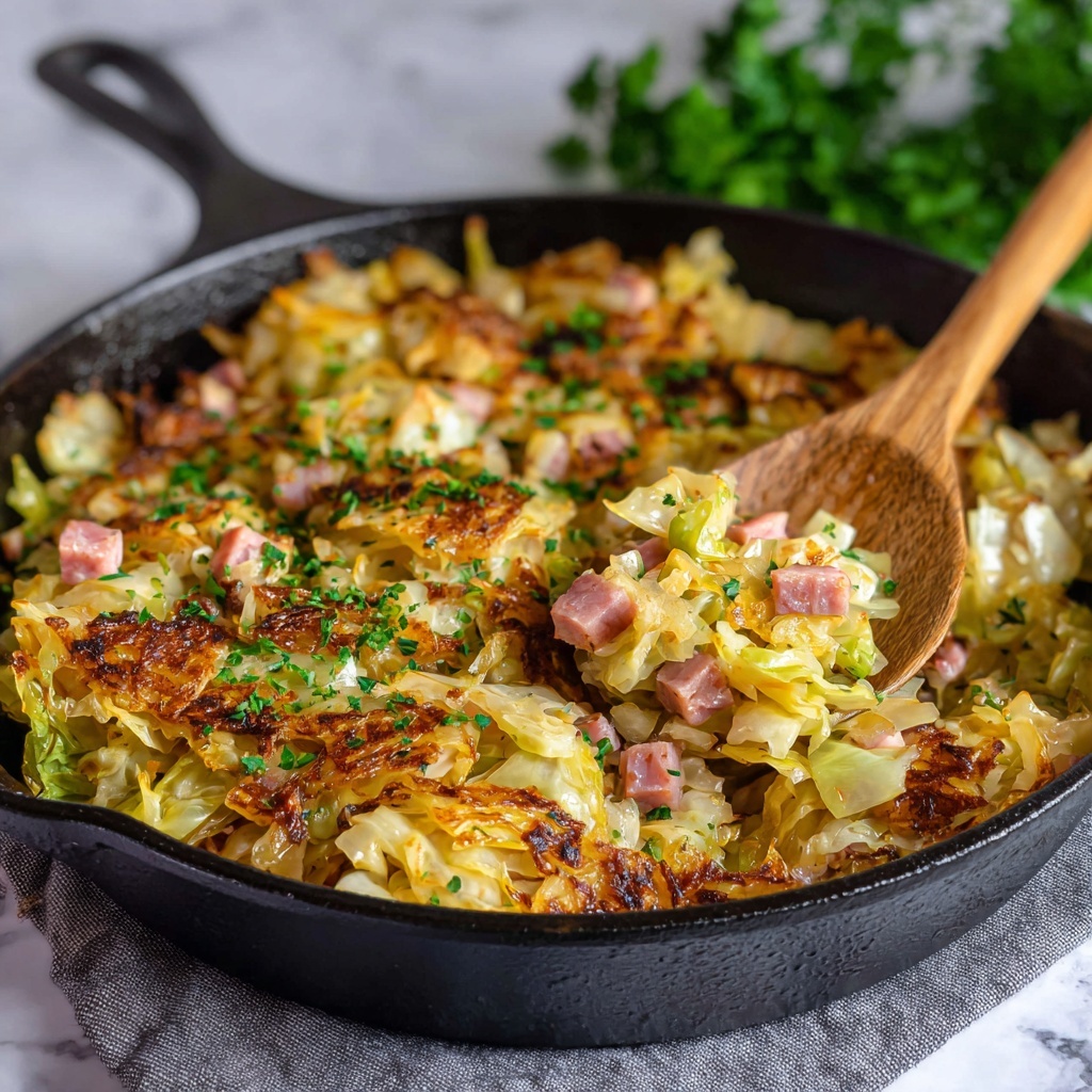 Creamy Chicken Ham and Cabbage Skillet Recipe - Recipe Image