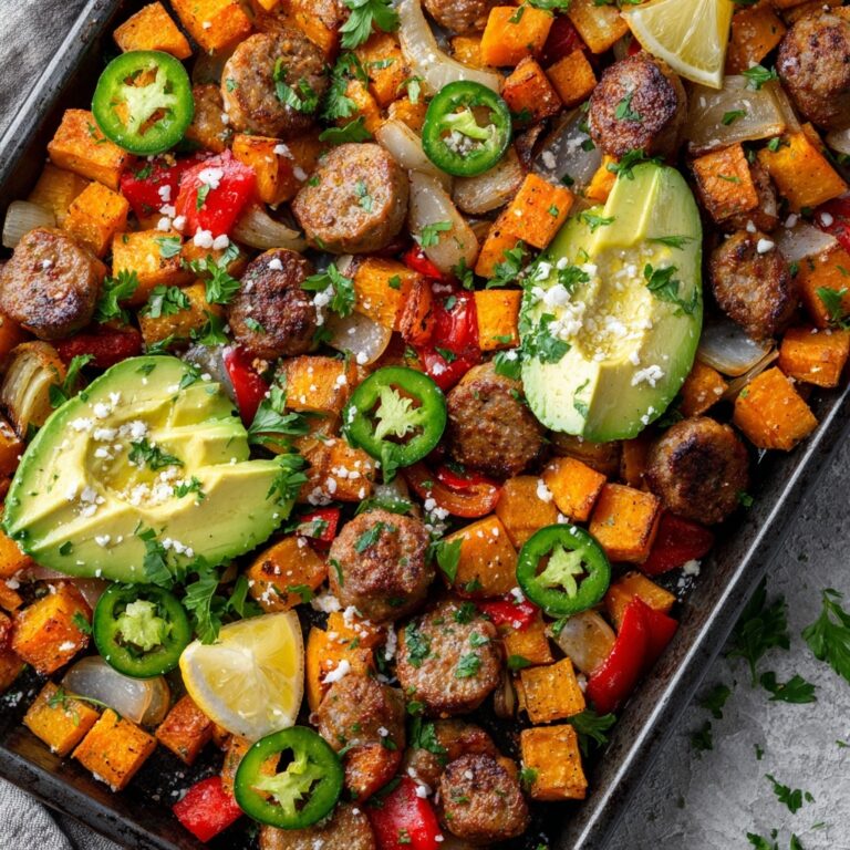 One Pan Hot Honey Sausage and Roasted Veggies Recipe