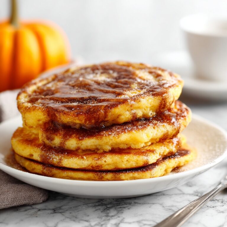 Pumpkin Cinnamon Roll Pancakes with Cream Cheese Glaze Recipe