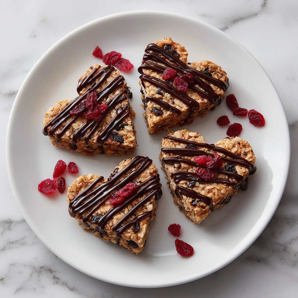 Crunchy Granola Heart Bars with Dark Chocolate and Cranberries Recipe - Recipe Image