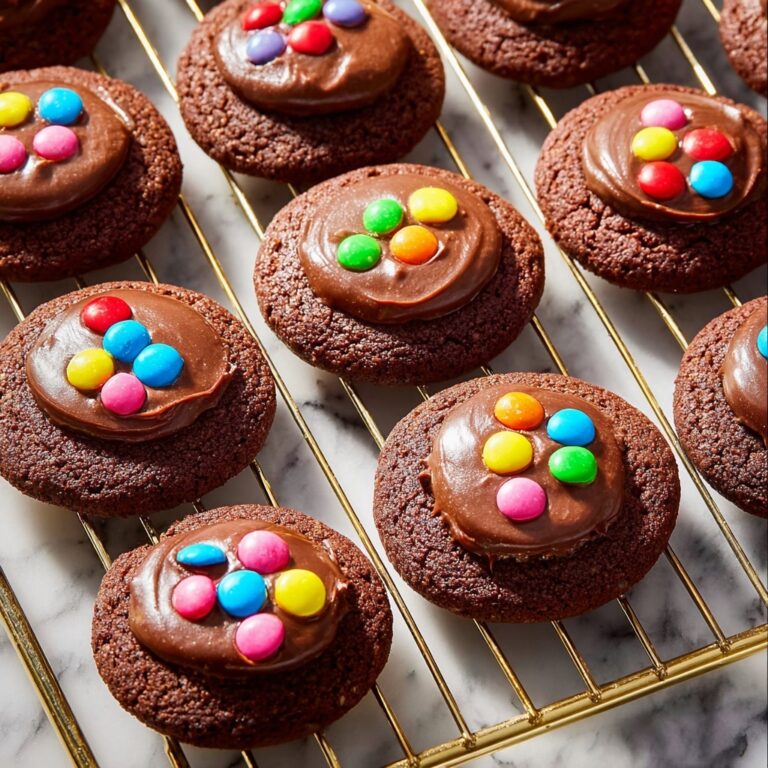 Cosmic Brownie Cookies with Chocolate Ganache and Rainbow Toppings Recipe