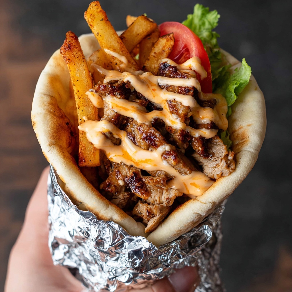 Kalimera's Greek Chicken Gyros with Homemade Sauce and Crispy Chips Recipe - Recipe Image