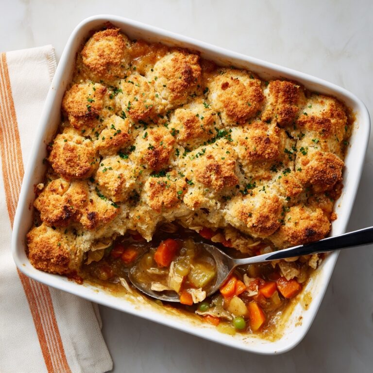 Buffalo Chicken Pot Pie with Cheesy Biscuit Topping Recipe