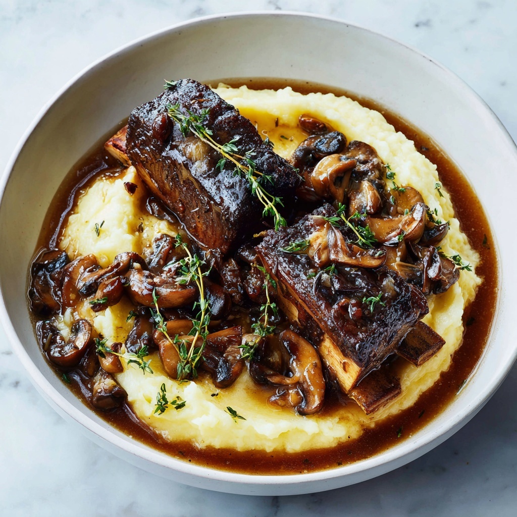 Creamy Mushroom Herb–Braised Beef Short Ribs Recipe - Recipe Image