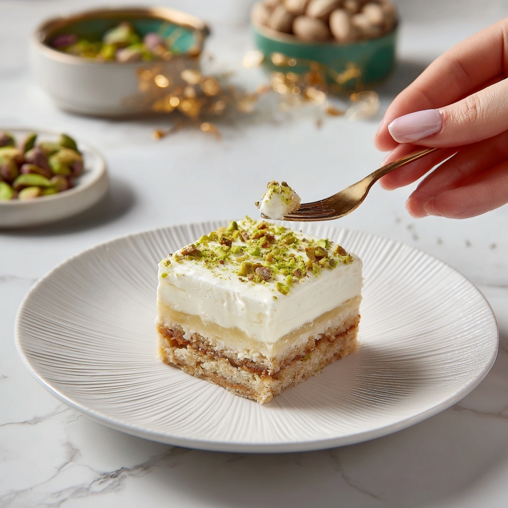 Pistachio Pudding Dessert with Graham Cracker Crust and Cream Cheese Layer Recipe - Recipe Image