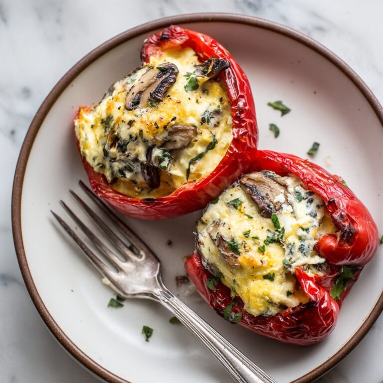 Breakfast Stuffed Bell Peppers with Turkey Sausage, Spinach, and Cheddar Recipe