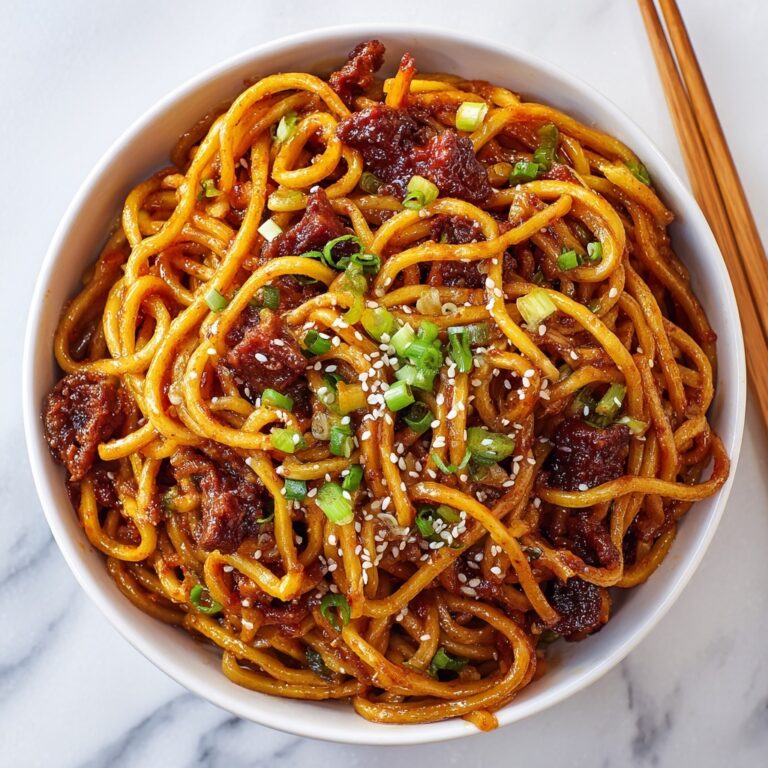 Spicy Korean Gochujang Beef Noodles Recipe