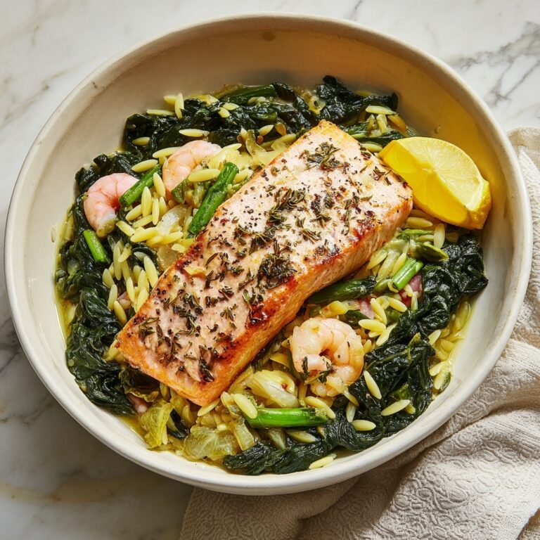 One-Skillet Salmon with Lemon Orzo Recipe