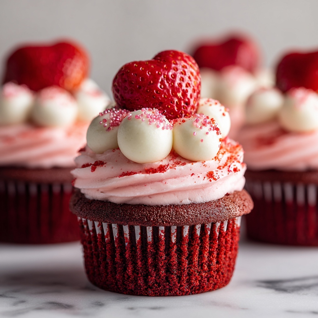Strawberry Cheesecake Red Velvet Cupcakes Recipe - Recipe Image