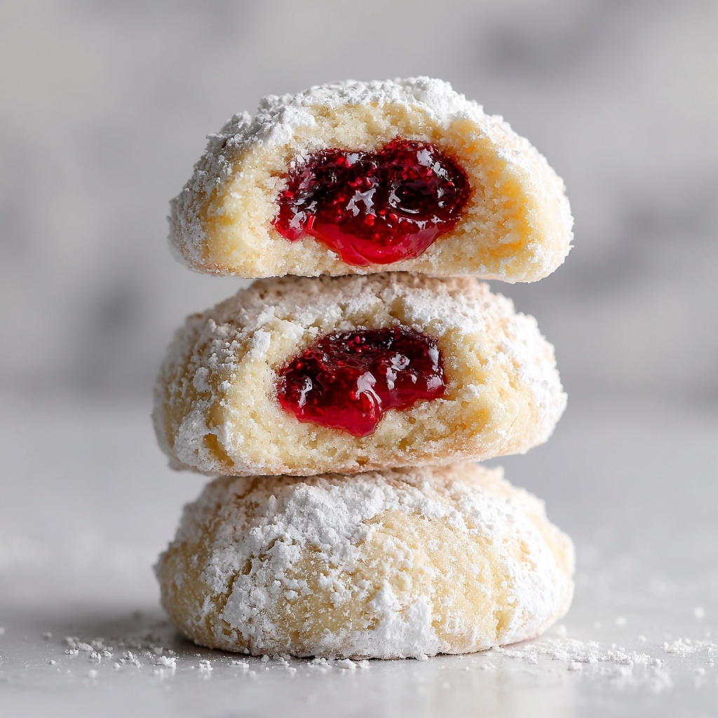 Raspberry Filled Almond Snowball Cookies: An Incredible Sweet Treat Recipe - Recipe Image