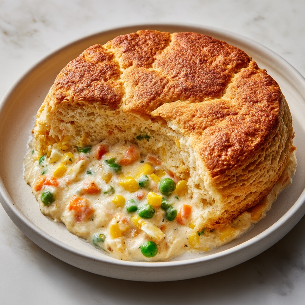 Cornbread Casserole with Chicken, Vegetables, and Creamy Sauce Recipe - Recipe Image