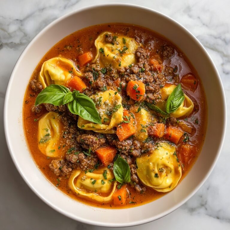 Slow Cooker Tomato Tortellini Soup with Ground Beef Recipe