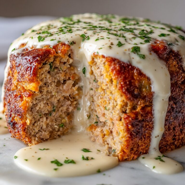 Chicken Cordon Bleu Meatloaf with Creamy Mushroom Sauce Recipe