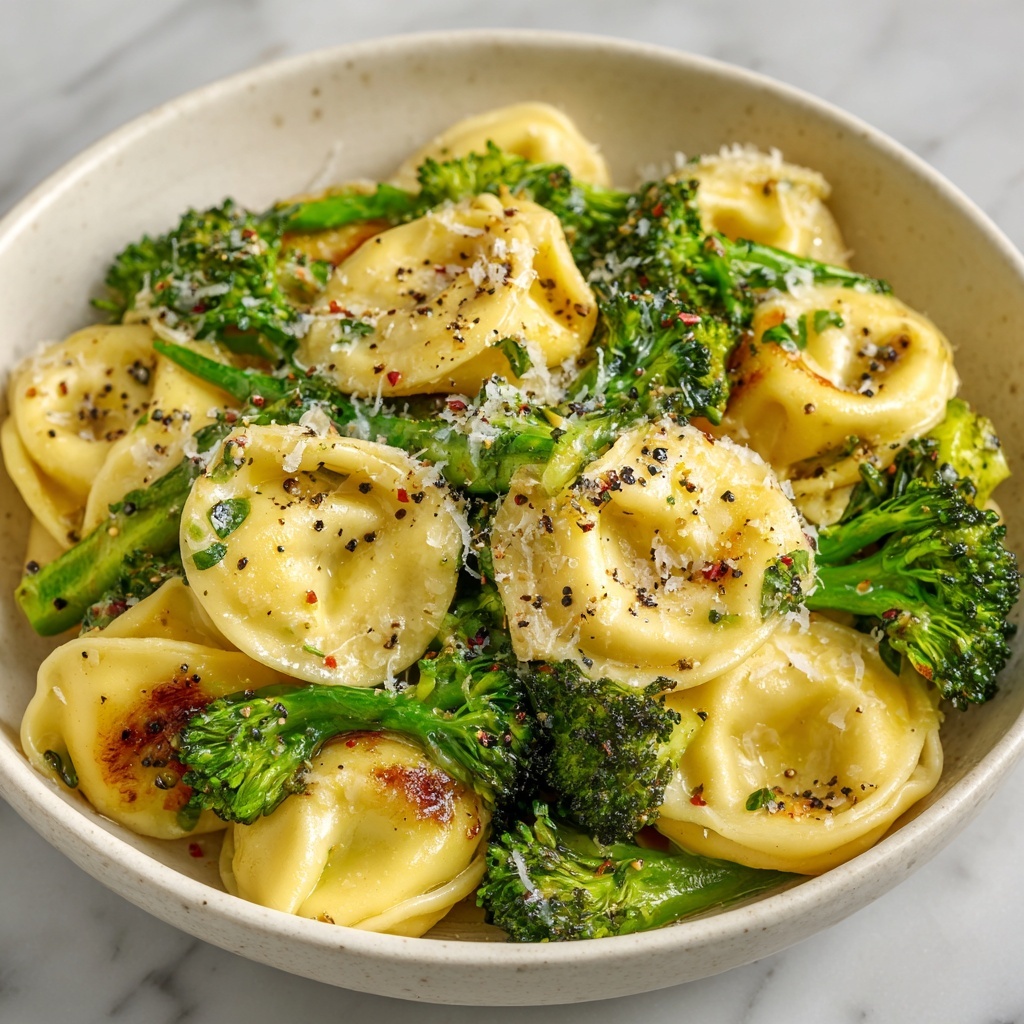 Garlic Parmesan Tortellini Skillet with Tender Chicken & Broccoli Recipe - Recipe Image