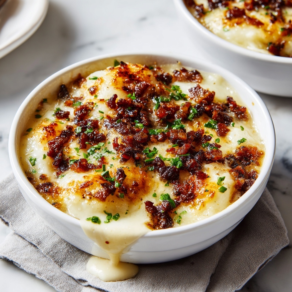 Cheesy Mashed Potato Casserole with Bacon and Green Onions Recipe - Recipe Image