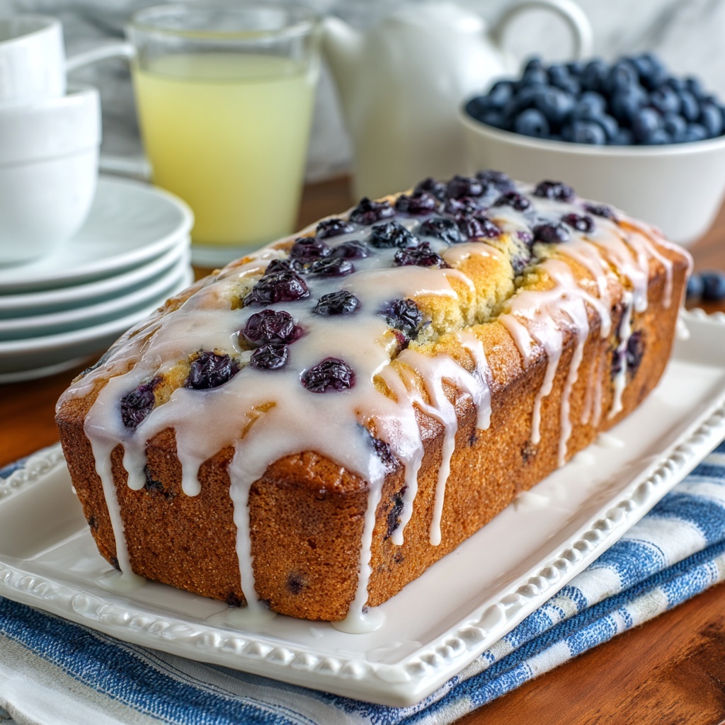 Blueberry Lemon Glaze Bread Recipe - Recipe Image
