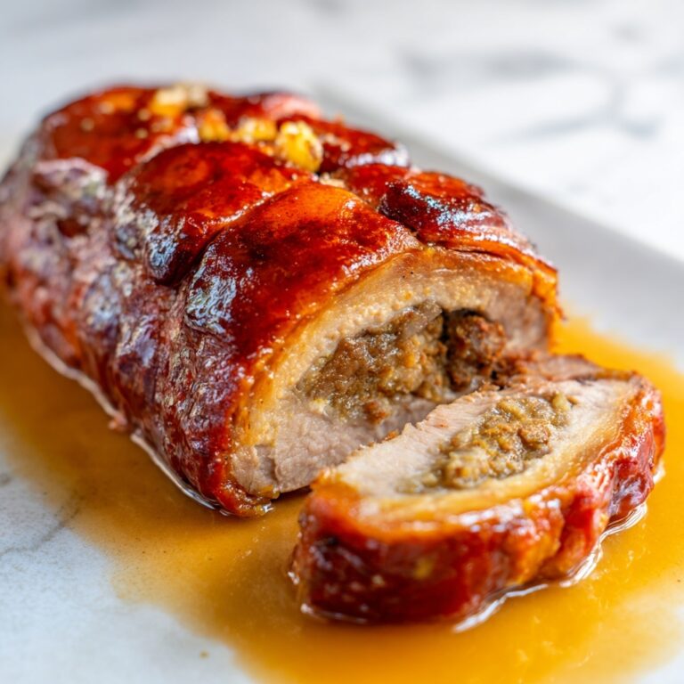 Bacon-Wrapped Pork Loin with Pepper Jelly Glaze Recipe