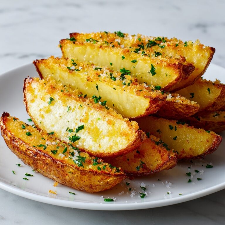 Baked Garlic Parmesan Potato Wedges Recipe