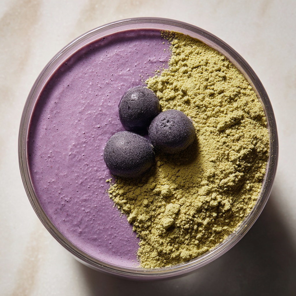 Wild Blueberry Vanilla Matcha Smoothie Recipe - Recipe Image