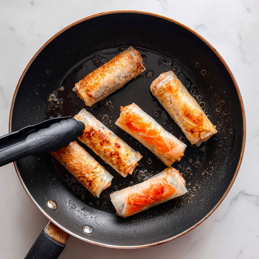 Pan-Seared Salmon Spring Rolls Recipe - Recipe Image