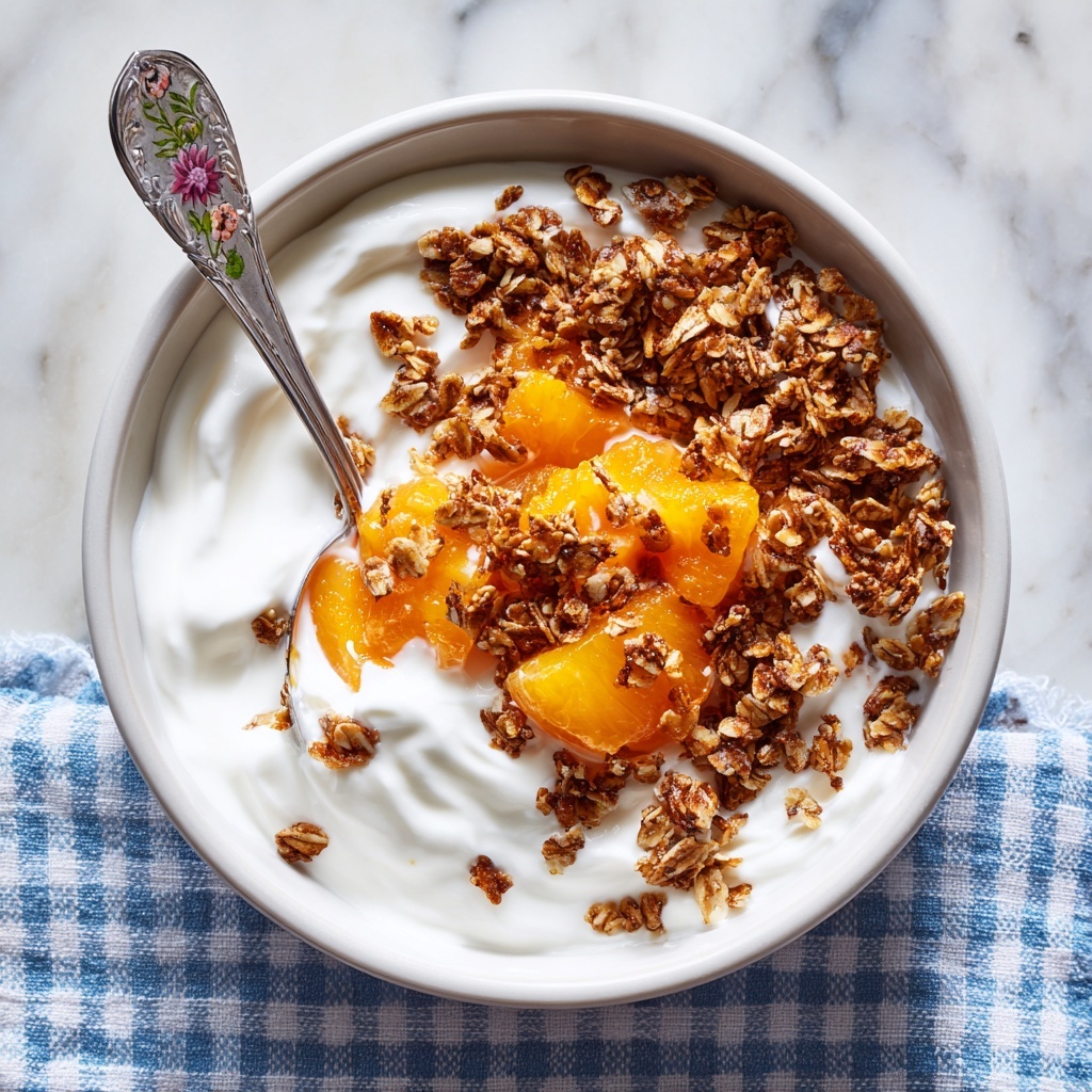 Warm Peach Crisp Yogurt Bowl Recipe - Recipe Image