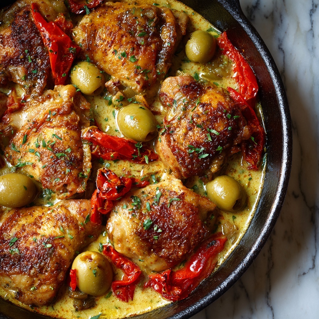 Pepperoncini Chicken Skillet: Quick, Creamy One-Pan Delight Recipe - Recipe Image