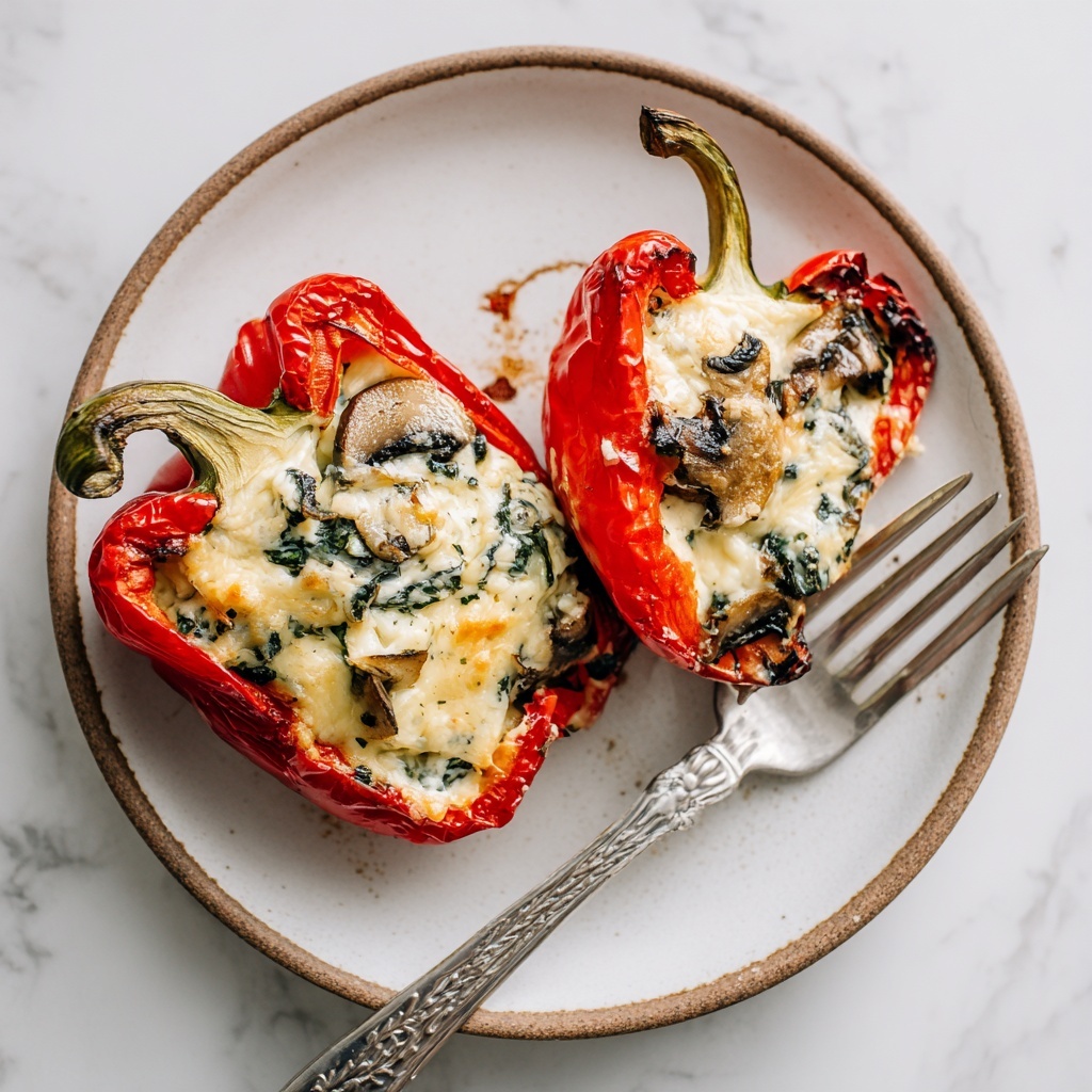 Breakfast Stuffed Bell Peppers with Turkey Sausage, Spinach, and Cheddar Recipe - Recipe Image
