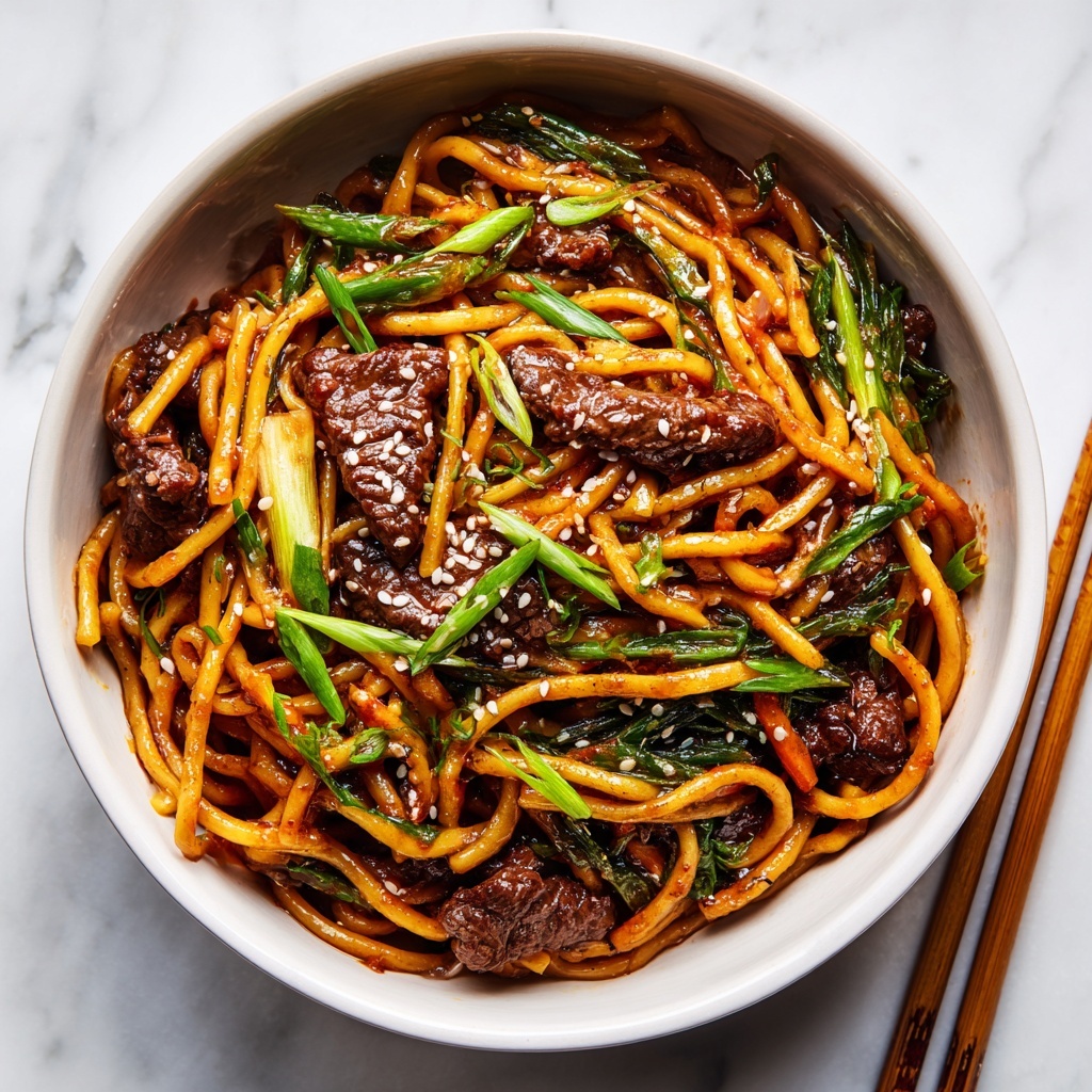 Spicy Korean Gochujang Beef Noodles Recipe - Recipe Image