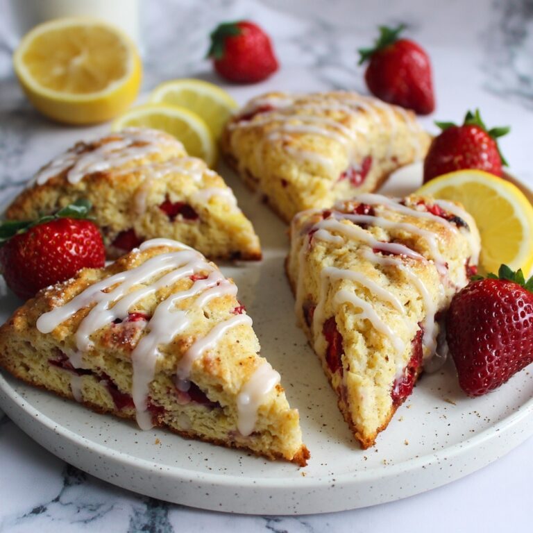 Strawberry Lemon Scones with Lemon Glaze Recipe