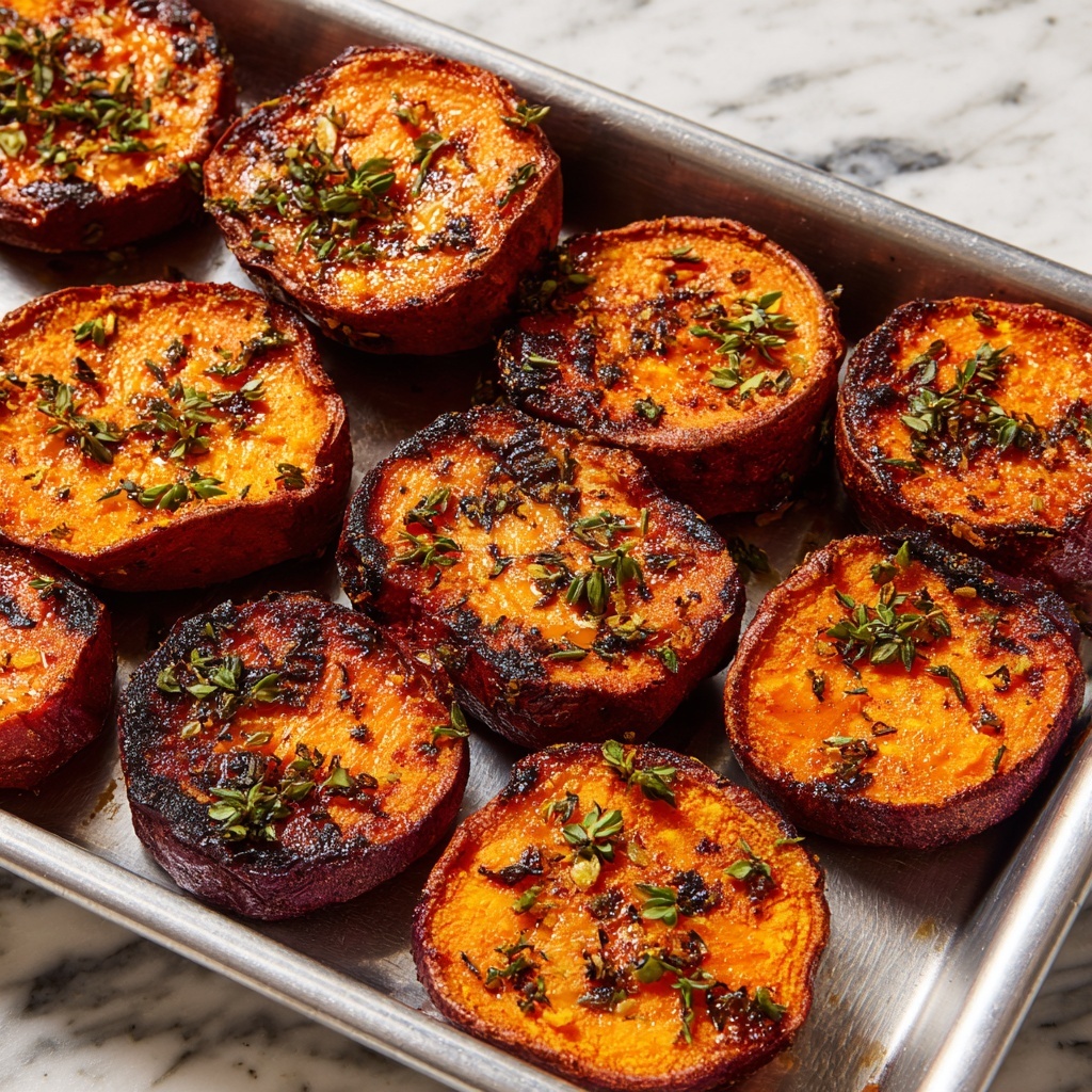 Garlic Butter Roasted Sweet Potatoes Recipe - Recipe Image
