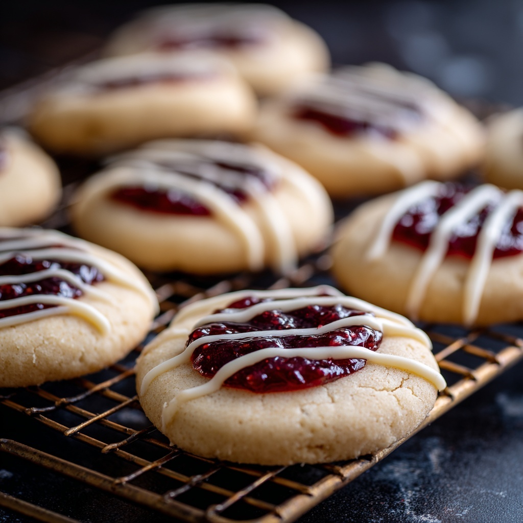 Raspberry Almond Shortbread Cookies Recipe - Recipe Image