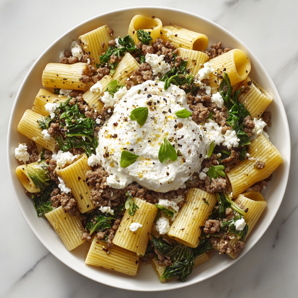 One-Pot Lemony Pasta with Sausage, Broccoli Rabe, and Burrata Recipe - Recipe Image