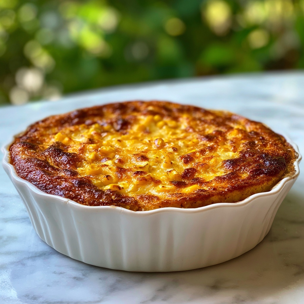 Creamy Baked Corn Pudding Casserole Recipe - Recipe Image