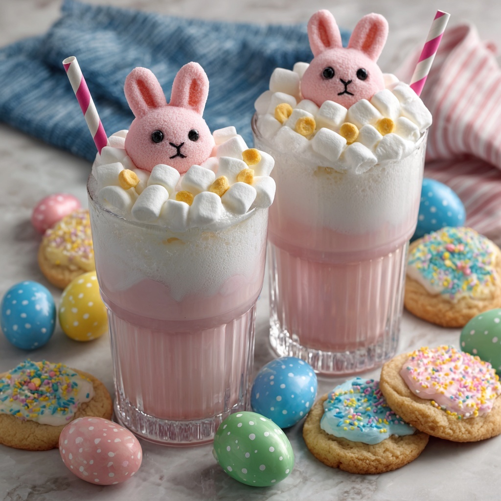 Easter Punch with Strawberry Ice Cream, Lemonade, and Festive Toppings Recipe - Recipe Image