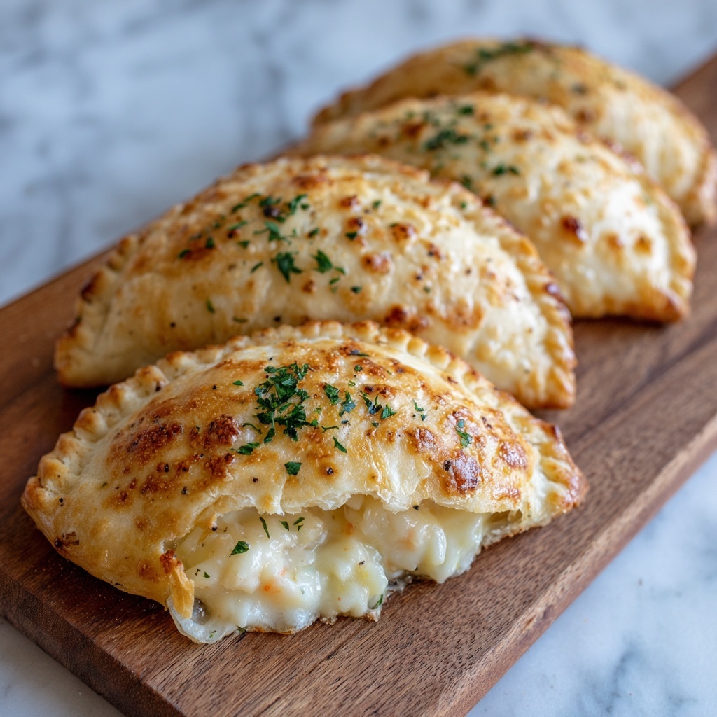 Chicken Alfredo Air Fryer Calzones Recipe - Recipe Image